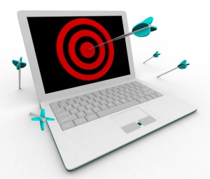 Hitting Bullseye on Computer Laptop